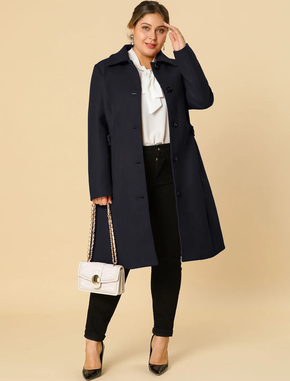 Polyester H Line Winter Single Breasted Coat Jacket