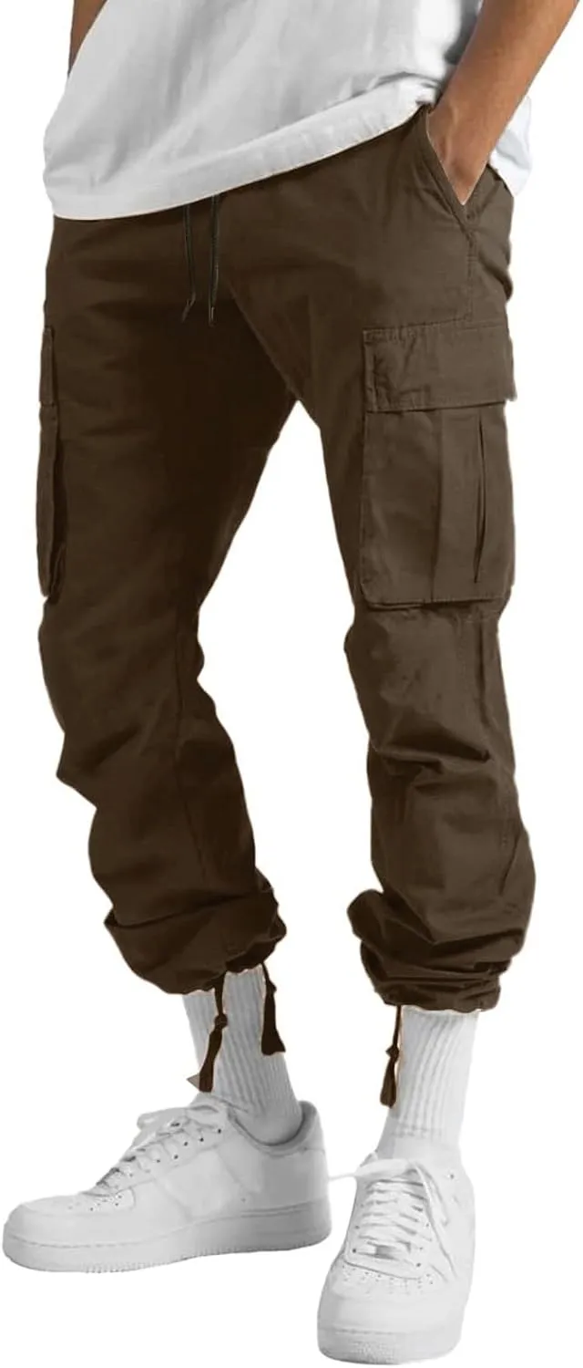 sdbrld Cargo Pants For Men Mens Trendy Relaxed Fit Beach Pants Streetwear Baggy Trousers Cargo Pants with Zipper Pockets