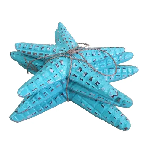 Set 3 Wooden Carved Star2