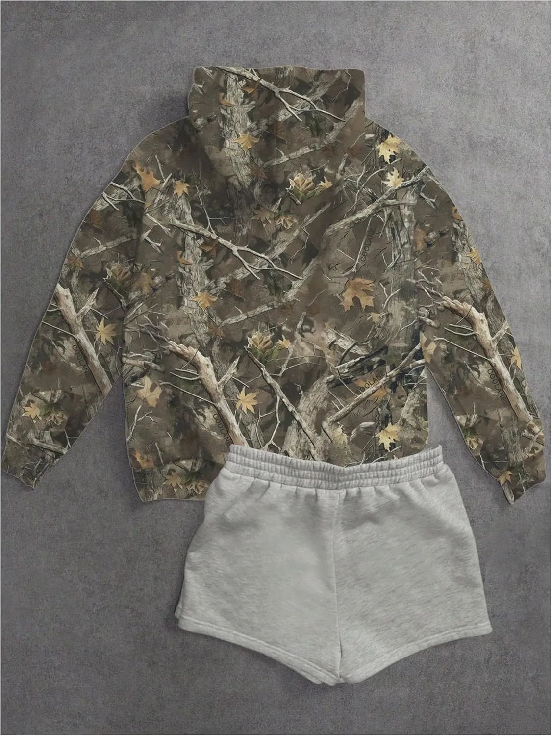 SOLY HUX Women's Camo Hoodie Long Sleeve Maple Leaf Print Hooded Sweatshirt Pullover Tops