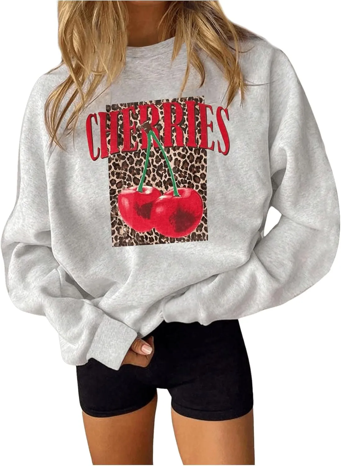 SOLY HUX Women's Long Sleeve Graphic Sweatshirt Baggy Crew Neck Pullover Fall Tops Streetwear