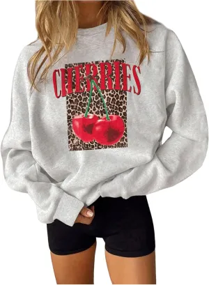 SOLY HUX Women's Long Sleeve Graphic Sweatshirt Baggy Crew Neck Pullover Fall Tops Streetwear