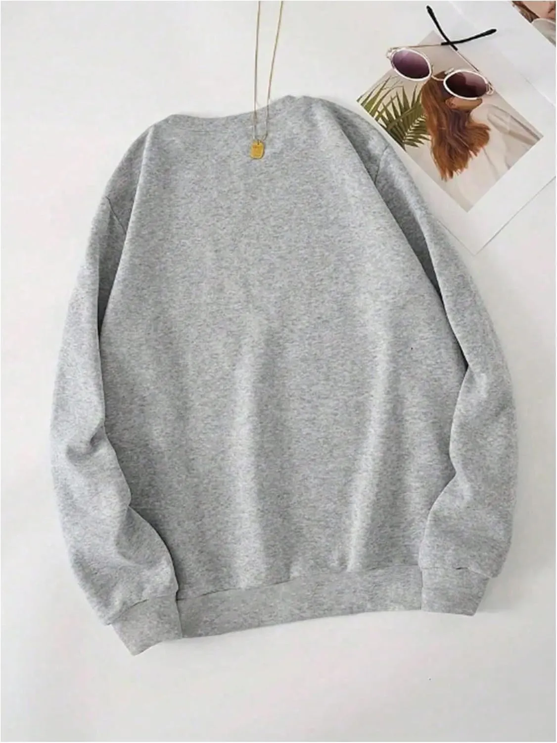SOLY HUX Women's Long Sleeve Graphic Sweatshirt Baggy Crew Neck Pullover Fall Tops Streetwear