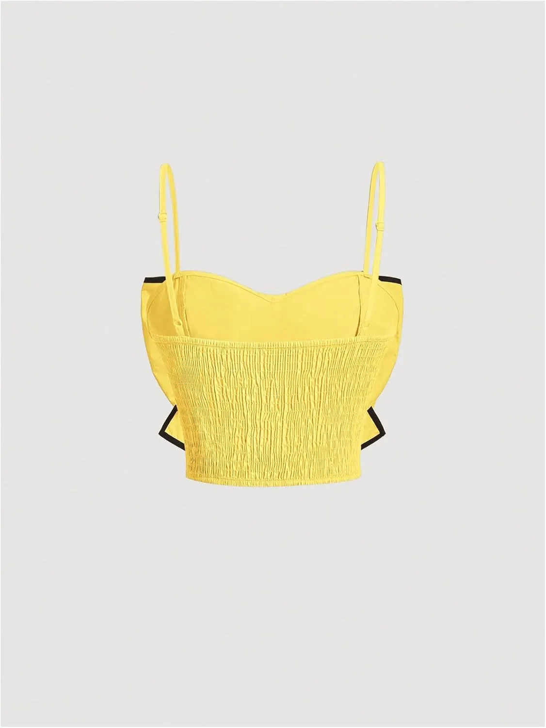 SOLY HUX Women's Y2k Bow Front Cami Crop Tops Contrast Binding Summer Camisole