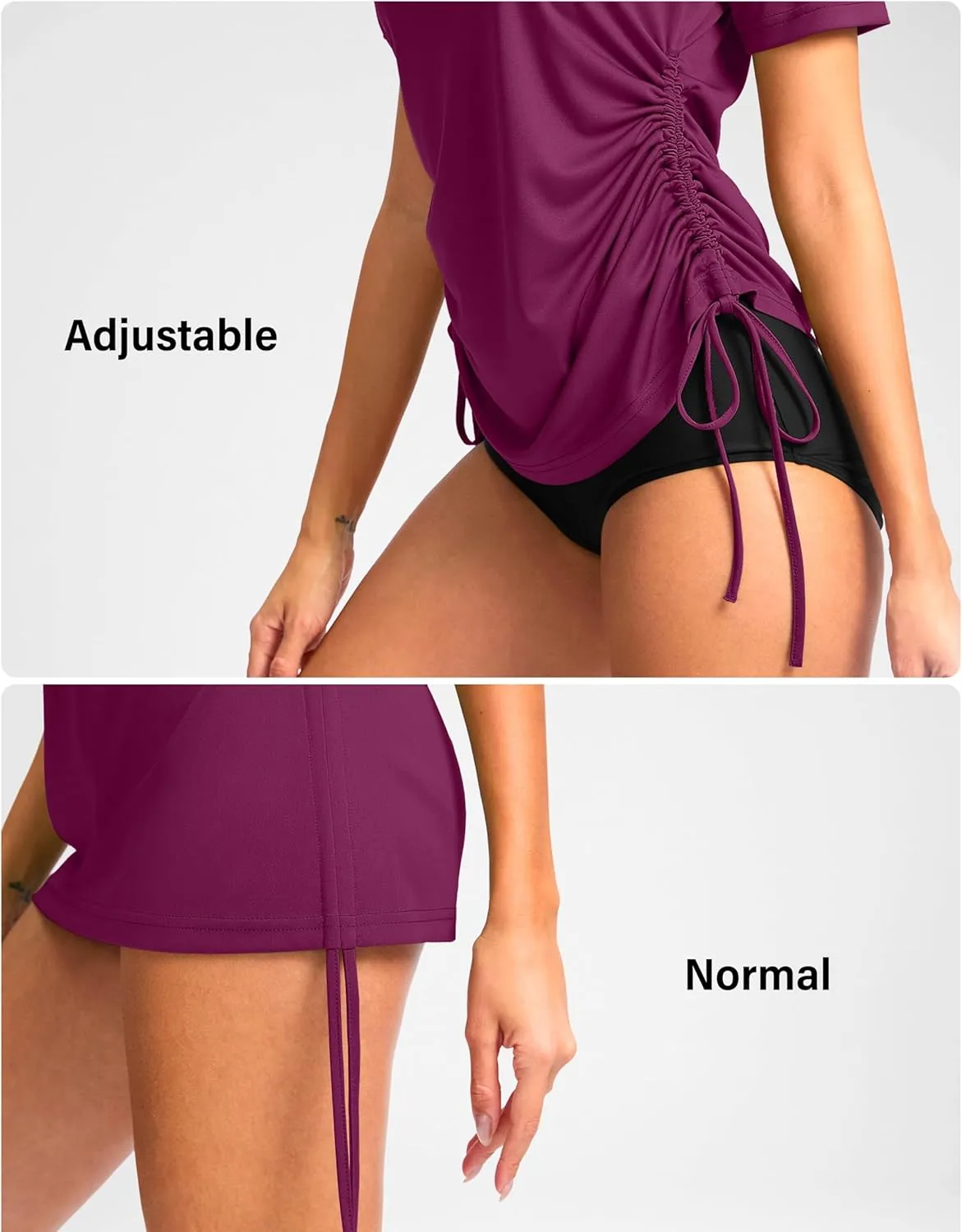 Soothfeel Women's Swim Shirt UPF 50  Short Sleeve Rash Guard SPF UV Sun Protection Swimming Swimsuit Bathing Suit Top Only