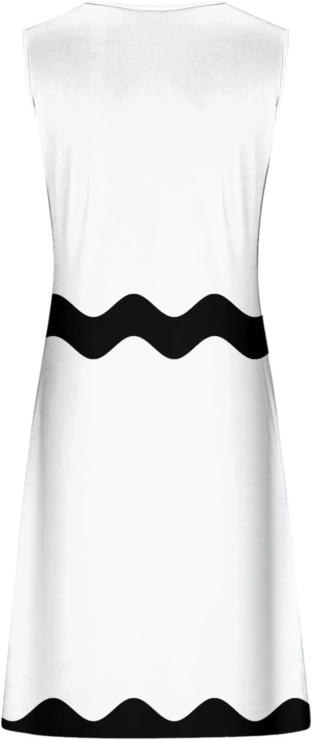 Spring Dresses for Women 2025 Mini Sun Dress Casual Floral Sundress Sleeveless Tank Crewneck Coverup Mini Dress