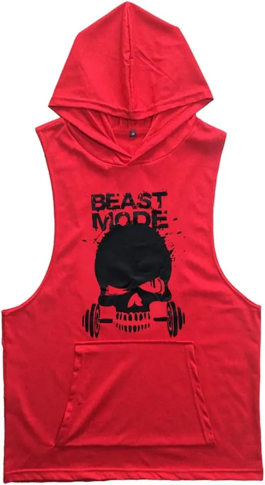 SZKANI Mens Skull Print Sleeveless Fitness Vest Bodybuilding Stringers Workout Tank Tops