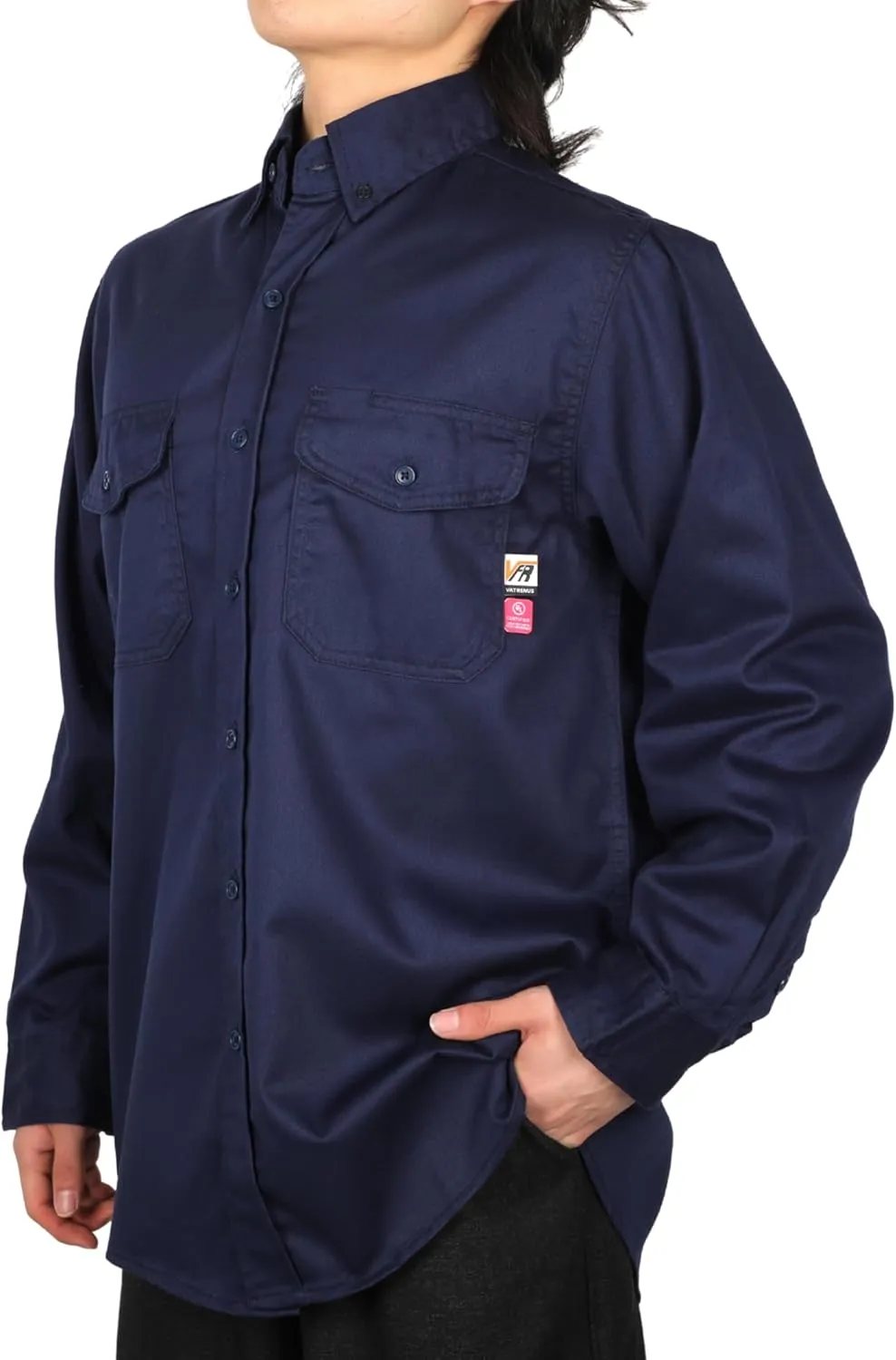 VATRENUS FR Shirts for Men 6.5oz Button Down Flame Resistant 100% Cotton Men's Pre-Washed Fire Retardant Work Shirt