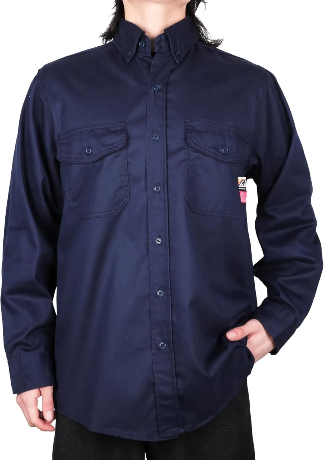 VATRENUS FR Shirts for Men 6.5oz Button Down Flame Resistant 100% Cotton Men's Pre-Washed Fire Retardant Work Shirt
