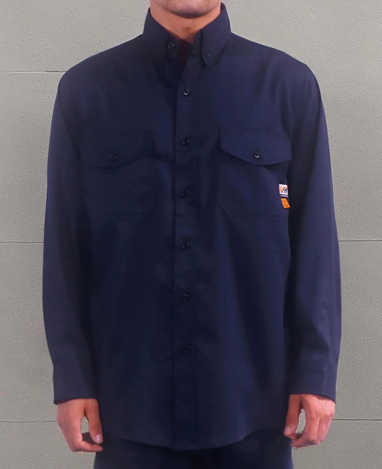 VATRENUS FR Shirts for Men 6.5oz Button Down Flame Resistant 100% Cotton Men's Pre-Washed Fire Retardant Work Shirt