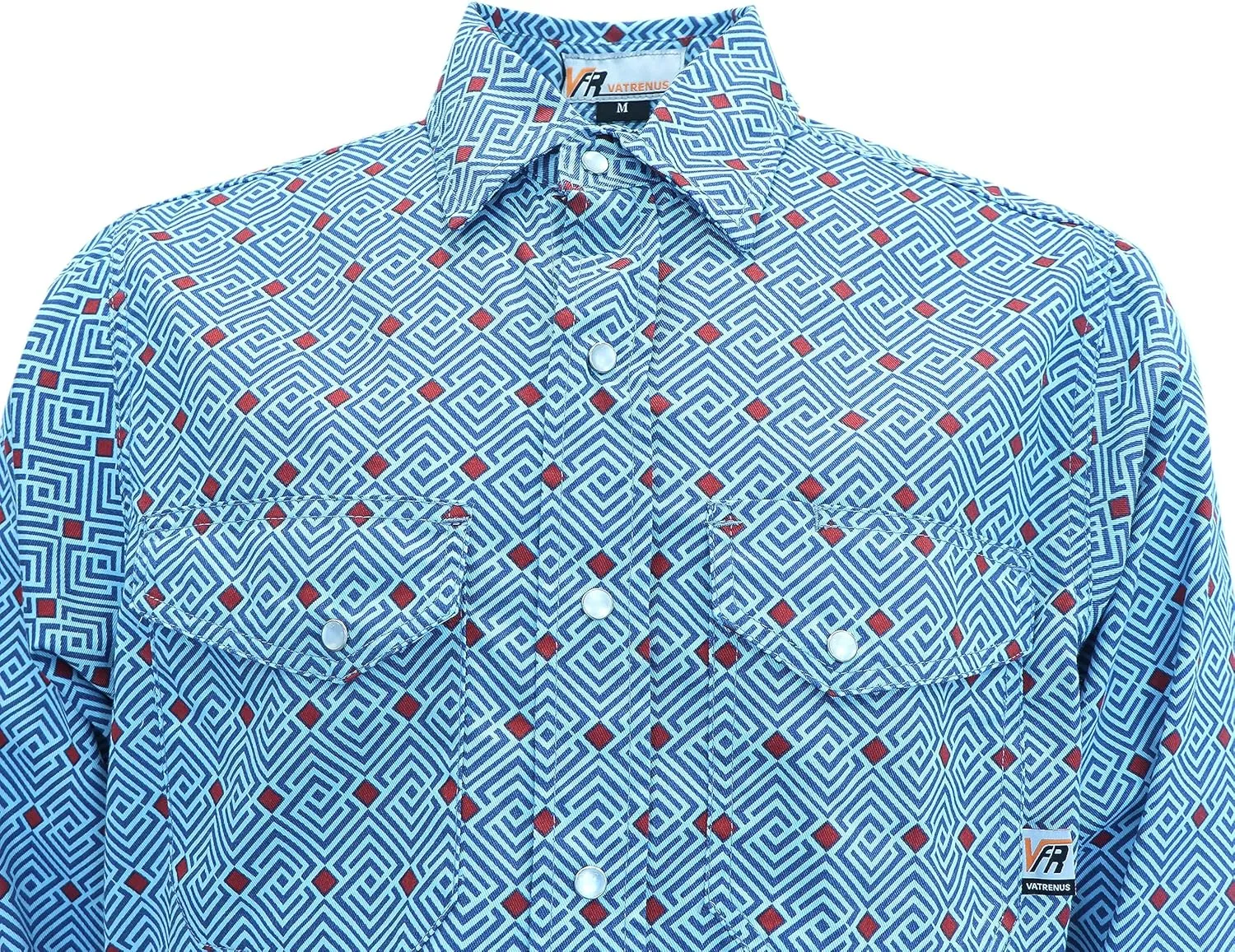 VATRENUS FR Shirts for Men Print Plaid 6.5oz Flame Resistant 100% Cotton Men's Pre-Washed Fire Retardant Work Shirt