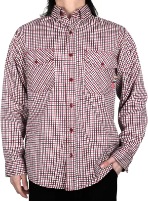 VATRENUS FR Shirts for Men Print Plaid 6.5oz Flame Resistant 100% Cotton Men's Pre-Washed Fire Retardant Work Shirt