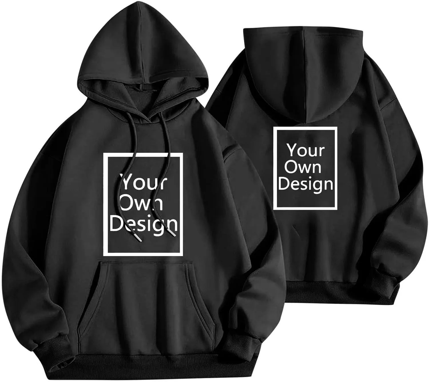 Women Custom Hoodies Warm Fleece Hooded Sweatshirts with Pockets, Your Own Design, Add Text/Photo/Image/Logo