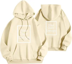 Women Custom Hoodies Warm Fleece Hooded Sweatshirts with Pockets, Your Own Design, Add Text/Photo/Image/Logo