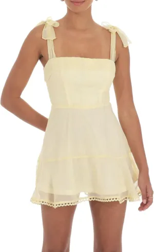Women Floral Lounge Mini Dress Sleeveless Tie Shoulder Ruffle Babydoll Dress Y2k Backless Short Sundress
