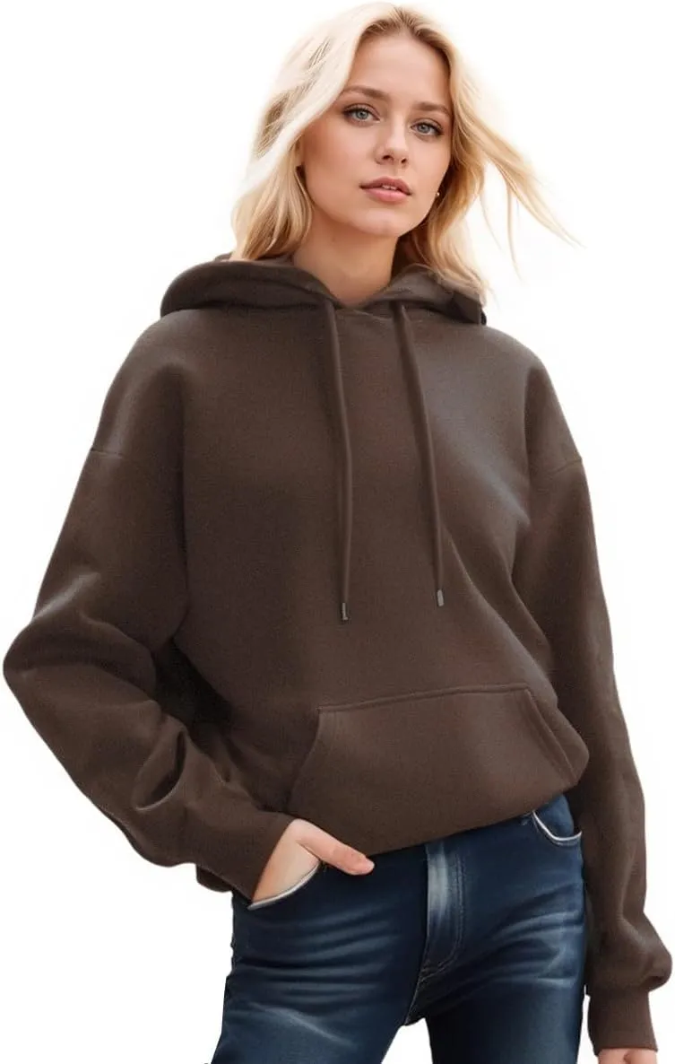 Women Hooded Sweatshirts Fashion Hoodies Long Sleeve Pockets Drawstring Pullover Sweater Tops