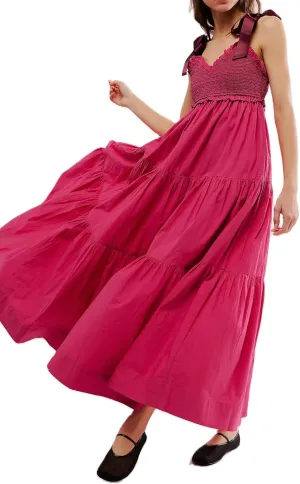 Women Summer Sleeveless Striped Maxi Dress Tie Shoulder Strap Smocked Flowy Dress Y2k Floral Beach Sundress