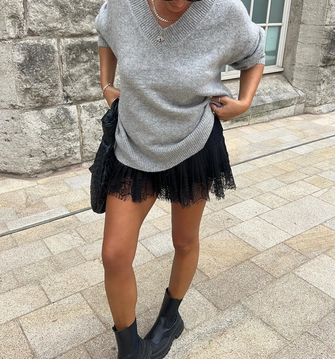 Women Y2k Lace Mini Skirt Low Rise Pleated Ruffle Half Slip Skirt Layered Flowy Short Skirt Streetwear