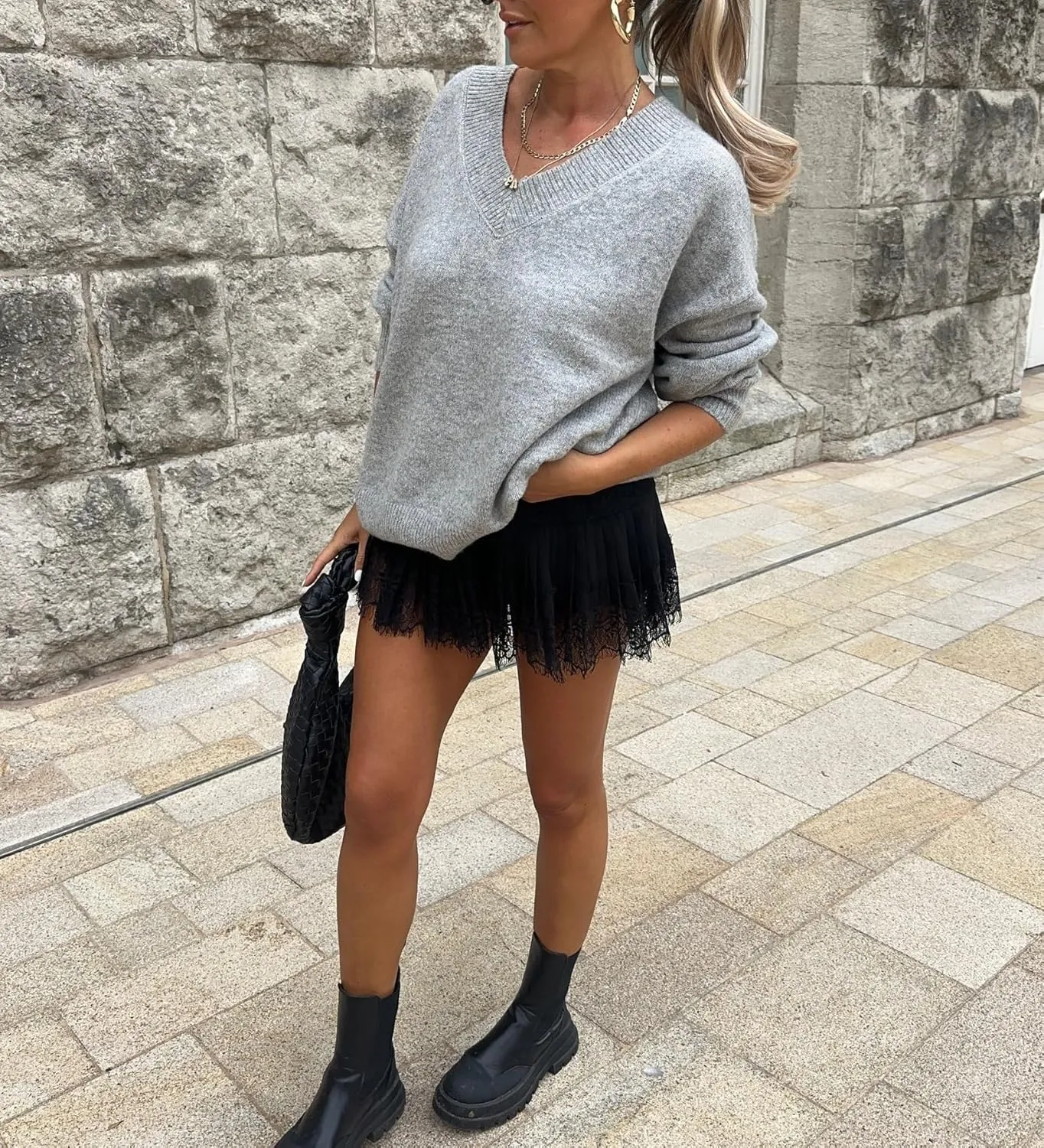 Women Y2k Lace Mini Skirt Low Rise Pleated Ruffle Half Slip Skirt Layered Flowy Short Skirt Streetwear