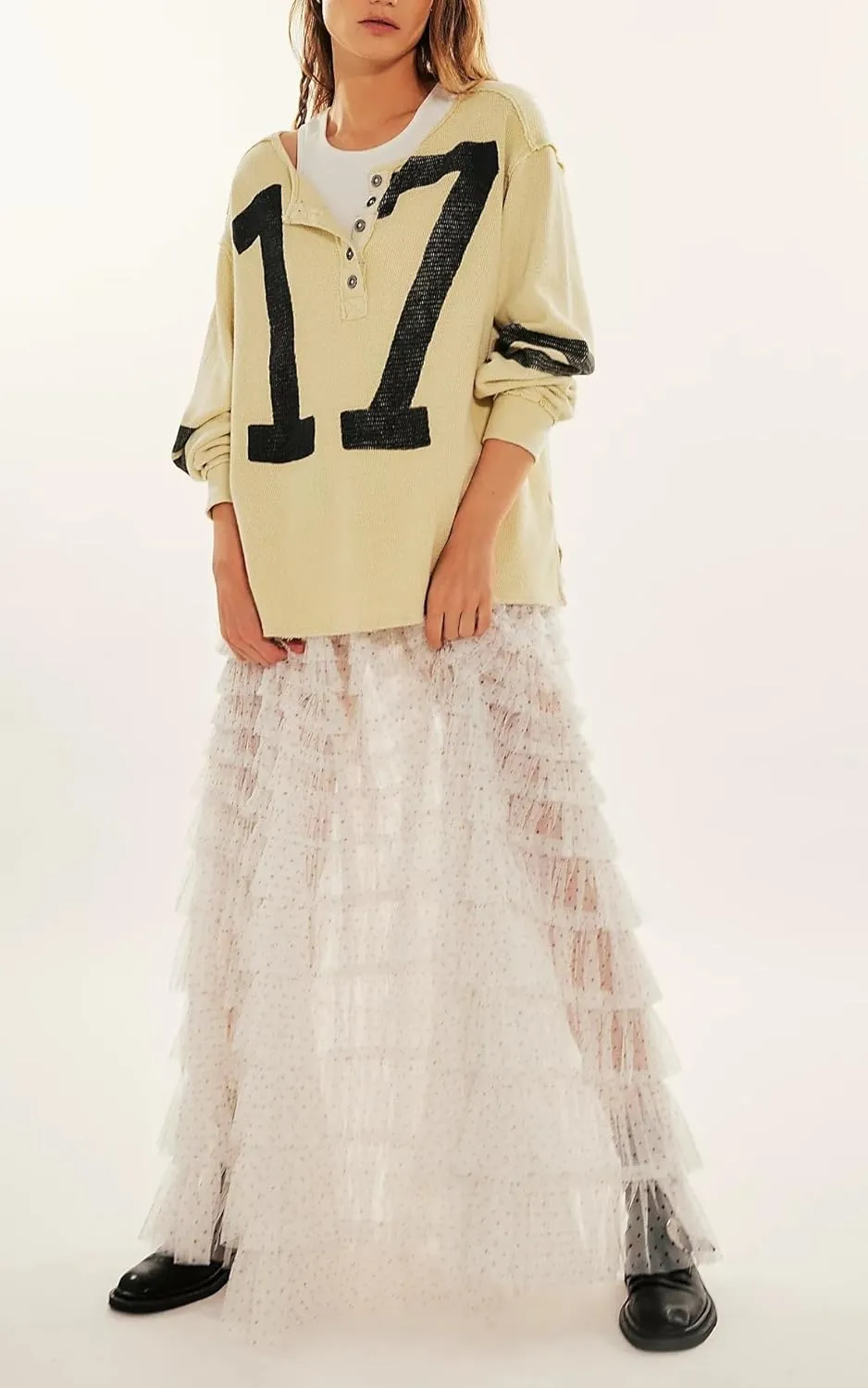 Women Y2k Maxi Slip Skirt Elastic Waist Lace Pleated Ruffle Long Skirts Flowy Tiered Layered Skirts Underskirt