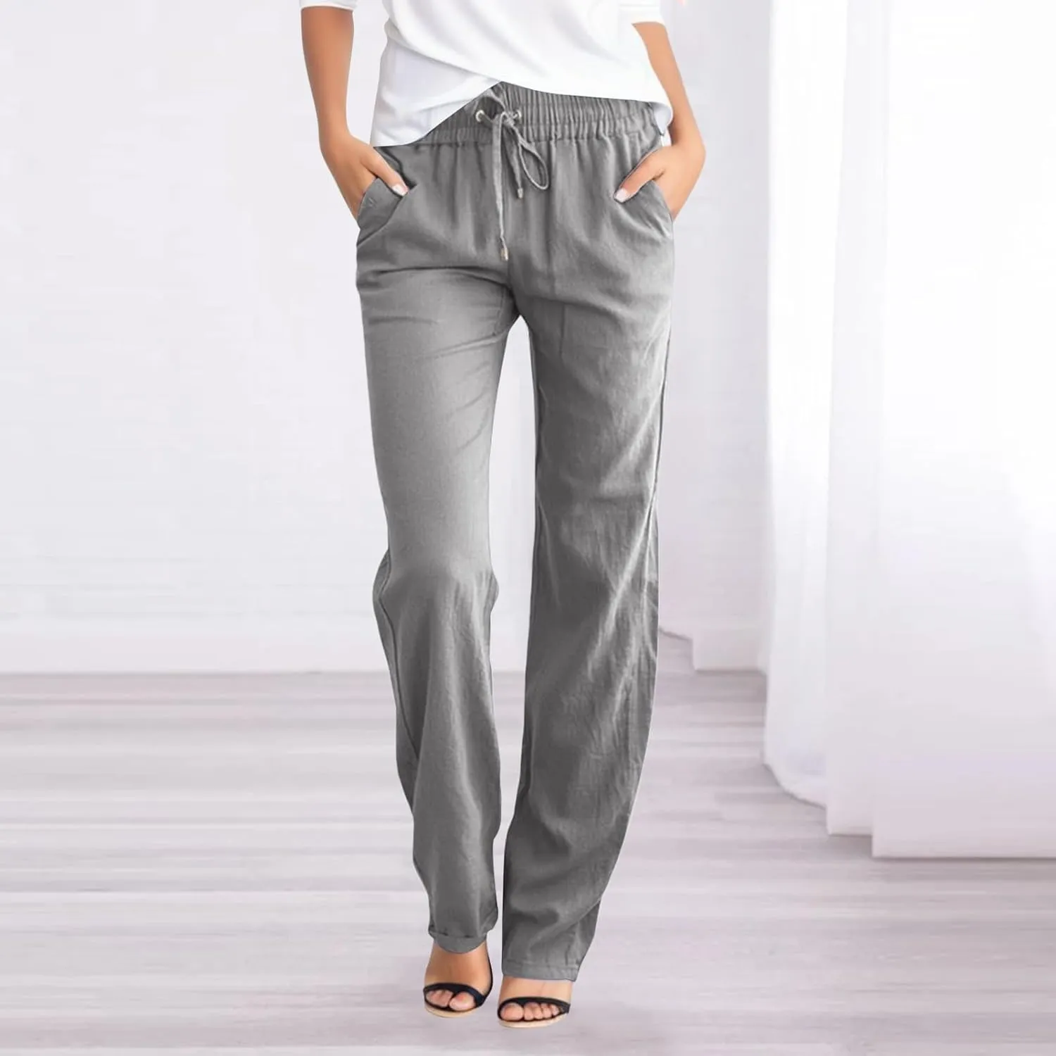 Women's Fleece Lined Hiking Pants Winter Casual Vacation Thermal with Pockets Straight Leg High Waisted