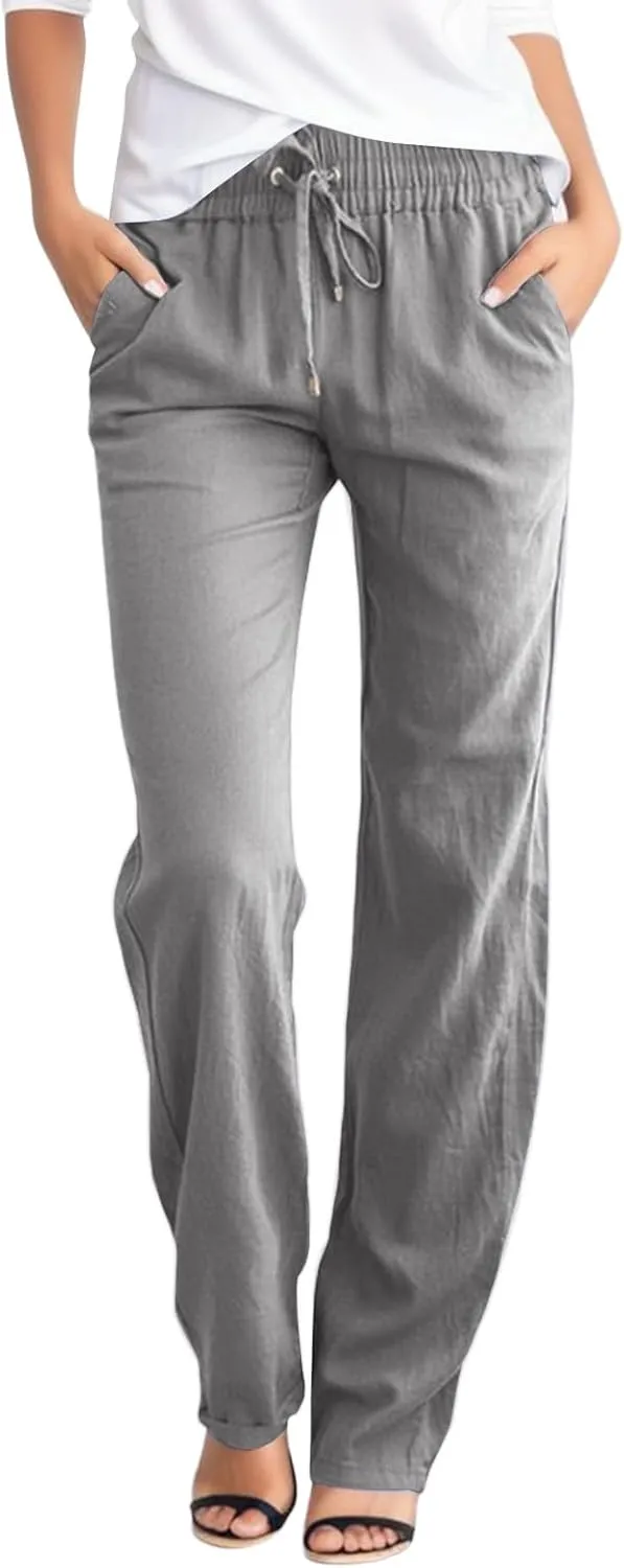 Women's Fleece Lined Hiking Pants Winter Casual Vacation Thermal with Pockets Straight Leg High Waisted
