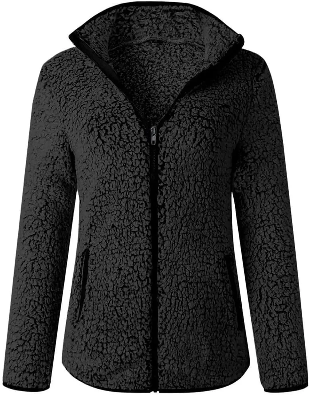 Womens Fuzzy Fleece Lined Jacket Flannel Shirts Cardigan Long Sleeve Zipper Coats Outerwear 2024 Fall Outfits