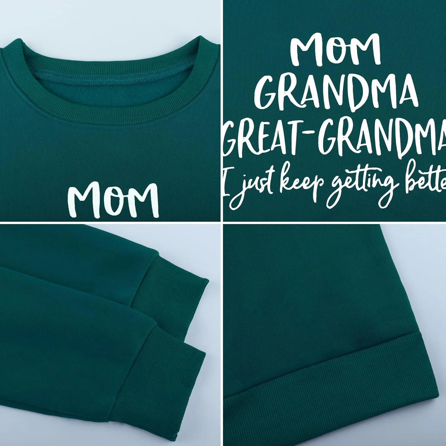 Womens Great Grandma Sweatshirt Fleece Lined Crewneck Long Sleeve Gigi Gift Inspirational Saying Tops