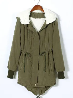 Women's long Winter Coats Hooded Fleece Jackets