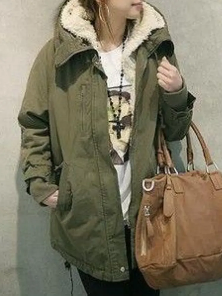 Women's long Winter Coats Hooded Fleece Jackets